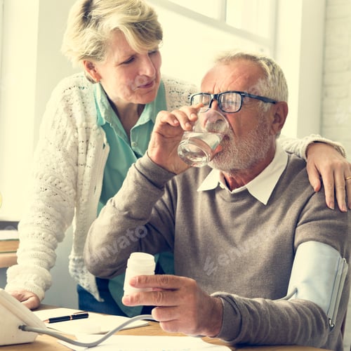 Preview: Senior Adult Taking Pills Medicine Concept