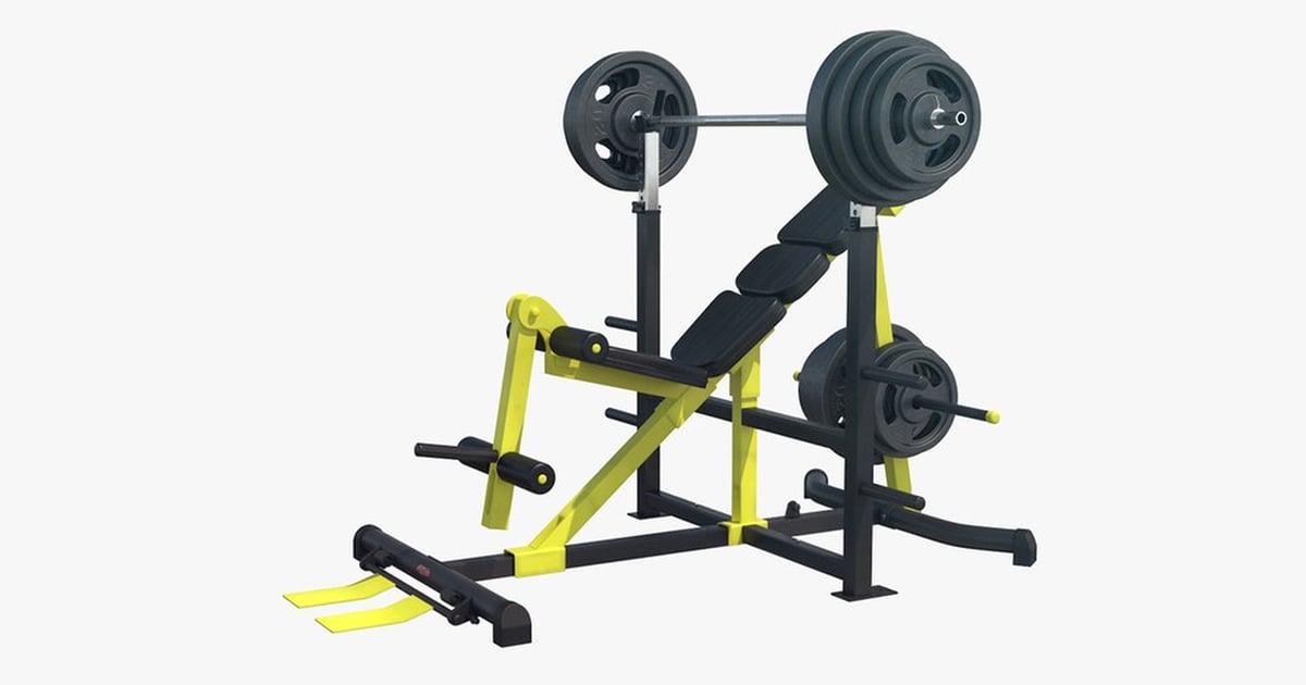 Adjustable Incline Bench Press Weightlifting Equipment 3D, Incl. bench ...