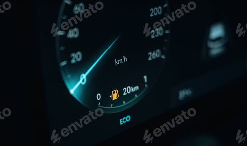 Preview: Detailed close up view of speedometer, front panel
