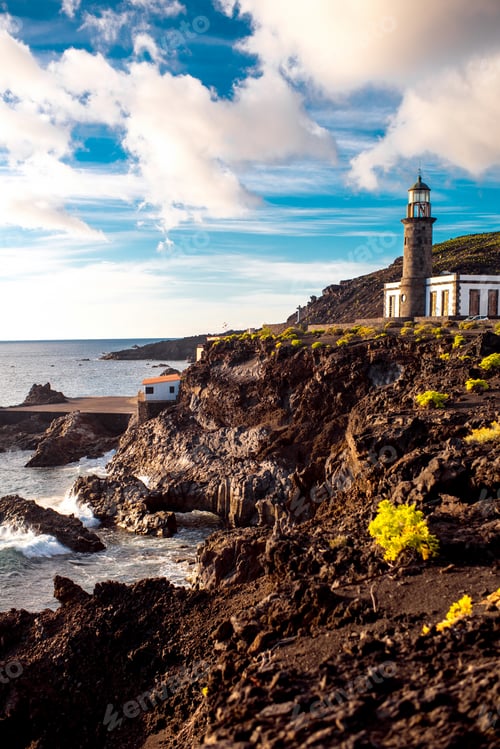 Preview: Volcanic landscape with lighthouse