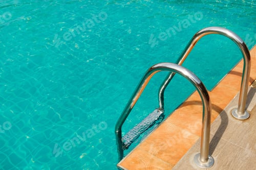 Preview: Ladder in the swimming pool with beautiful clean water