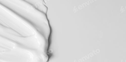 Preview: Close-up cream moisturiser smear smudge wavy texture on white background