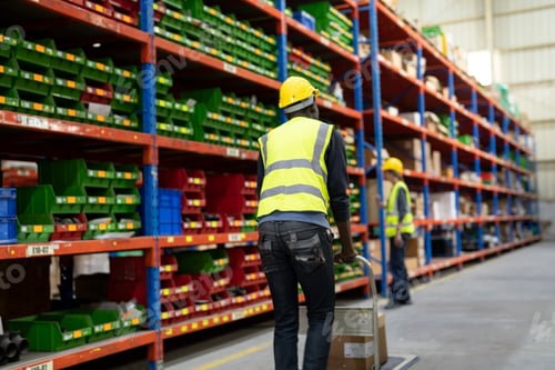 Preview: Warehouse workers checking the inventory.