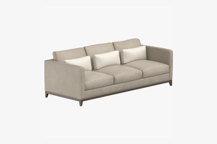 Preview: Modern Three-Seat Sofa with Bolster Cushions