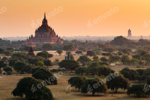 Preview: The Temples of bagan at sunrise, Bagan, Myanmar
