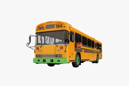 Preview: Classic Electric School Bus with Stop Sign