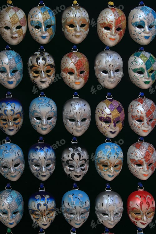 Preview: Group Of Venetian Carnival Masks