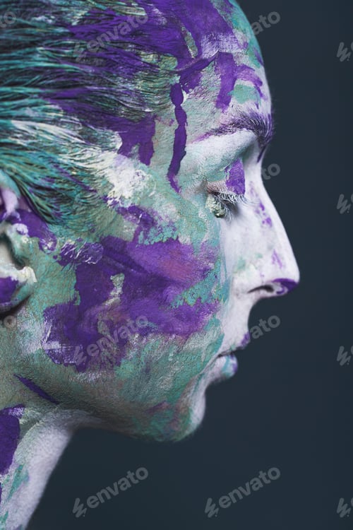 Preview: Portrait of young girl with creative make-up