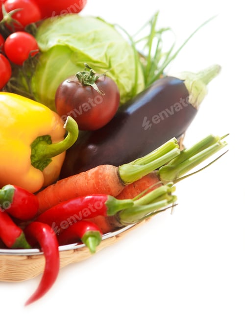 Preview: Vegetables on the white background