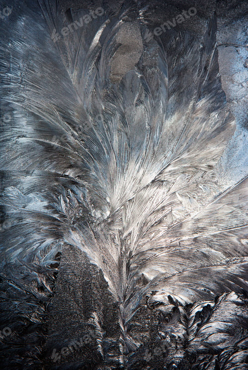 Preview: Austria, Window covered with Ice crystal, close up