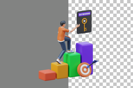 Preview: Keyword Ranking 3D Illustration