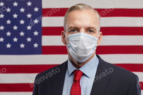 Preview: Politician Wearing Mask against American Flag
