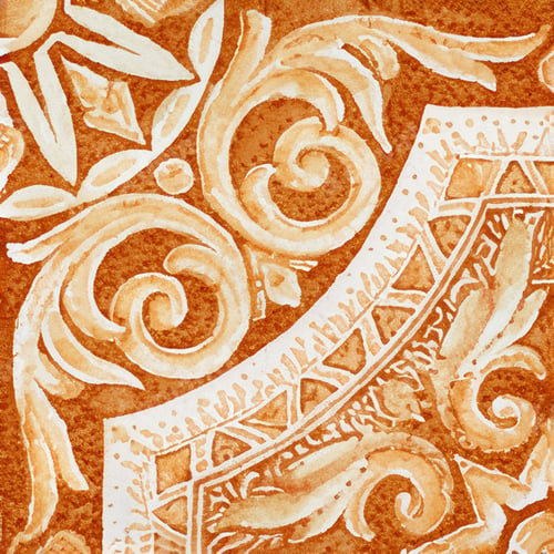 Preview: Watercolor illustration of portuguese ceramic tiles pattern