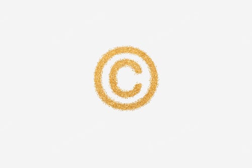 Preview: Copyright Symbol Made of Golden Sand