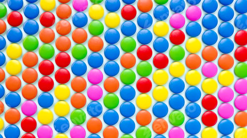 Preview: Close up of colorful chocolate buttons 3d illustration 3d rendering