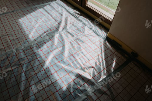 Preview: Silver aluminium foil prepared for underfloor heating