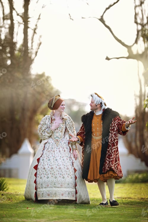 Preview: This is all yours. Shot of a royal couple spending time together at the gardens.