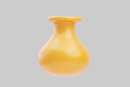 Preview: Modern yellow ceramic flower vase