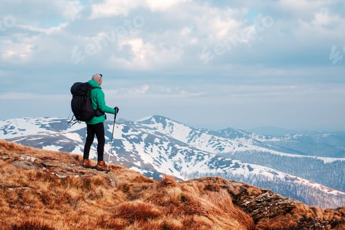 Preview: Amazing landscape with snowy mountains range