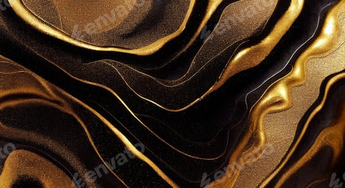 Preview: liquid gold and rough black charcoal texture background