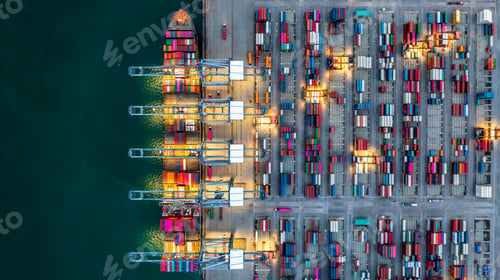 Preview: Container ship global business freight import export logistic transportation.