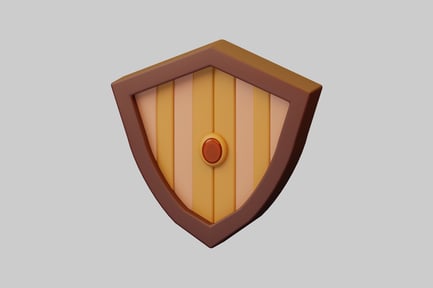 Preview: Wooden shield with button detail