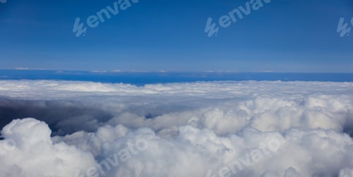 Preview: Blue sky with clouds, aerial photography