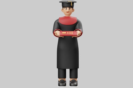 Preview: Graduate holding a red book