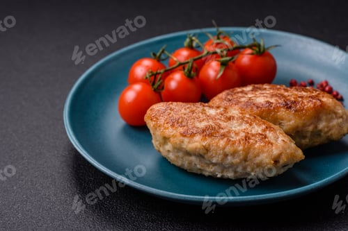 Preview: Delicious fresh fried minced fish cutlets with spices and herbs