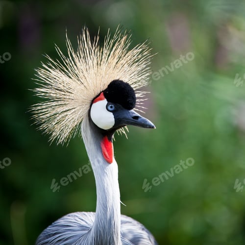 Vista previa: Close-up of a Grey Crowned Crane (Balearica regulorum)