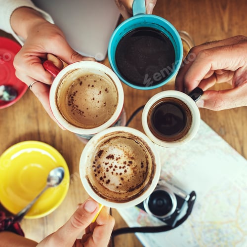 Preview: Group Of People Drinking Coffee Concept