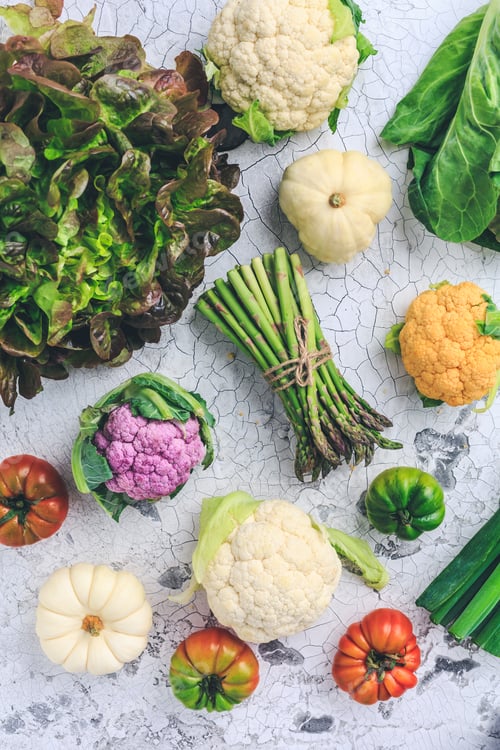 Preview: Assortment of fresh organic vegetables for healthy food