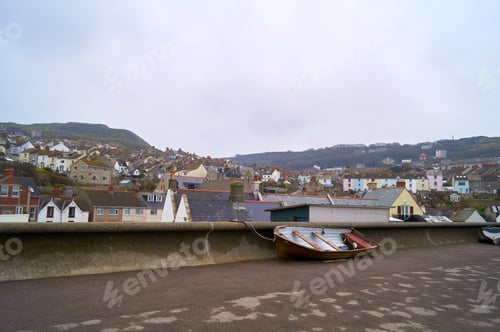 Preview: Shot of a boat on the background of a city
