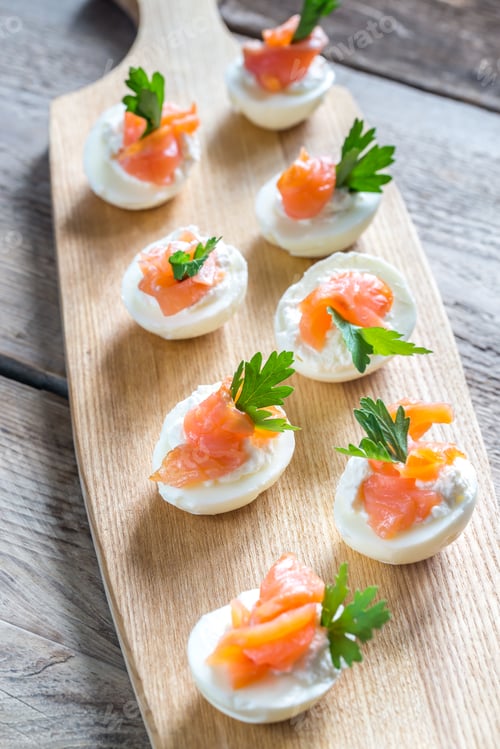 Preview: Salmon cream cheese deviled eggs