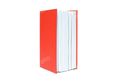 Preview: One red book isolated on white background