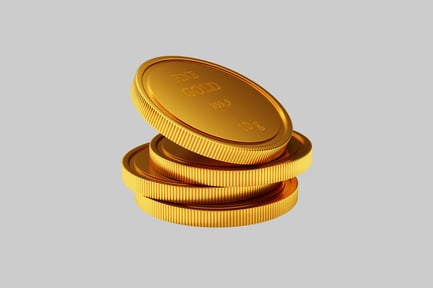 Preview: Fine gold coins stacked currency