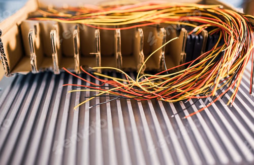 Preview: Bundle of cut thin wires with color connections