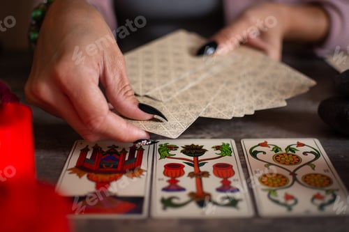 Preview: Fortune teller reading a future by tarot cards