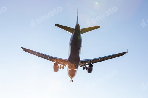 Preview: Back of flying Plane in the sky