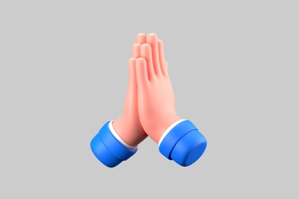 Preview: Cartoon praying hands gesture