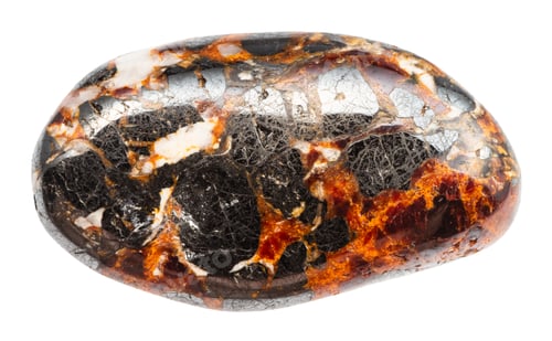 Preview: polished zincite and franklinite mineral isolated