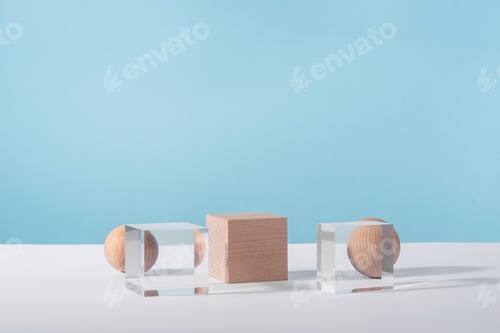 Preview: Creative geometric product stage mock up, cosmetic display platform, cosmetics showcase, geometric