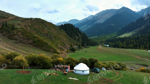 Preview: Kazakh yurt on the meadow