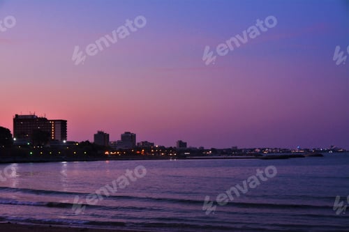 Preview: Resort near the Black Sea in Romania with the purple night sky