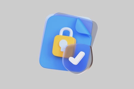 Vorschau: Geschützte Datei mit Schild und Schloss