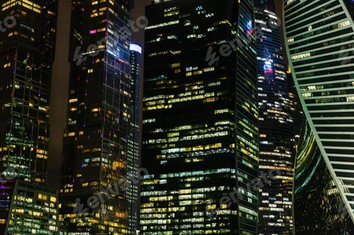 Preview: urban background with of towers in Moscow- city