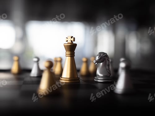 Preview: King bishop chess strategy competition game piece challenge knight piece pawn queen success business