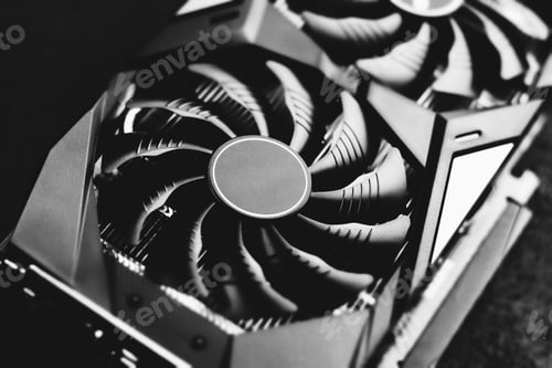 Preview: Computer graphic card, video card with two fans