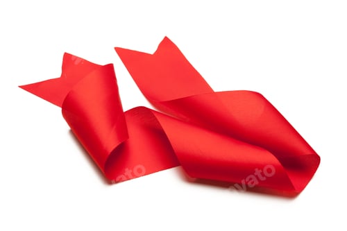 Preview: red ribbon isolated on white background