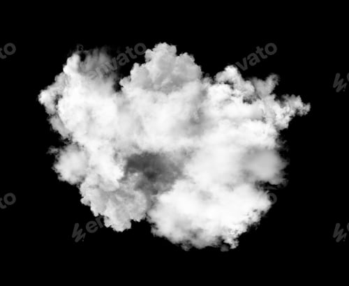 Preview: white cloud isolated on black